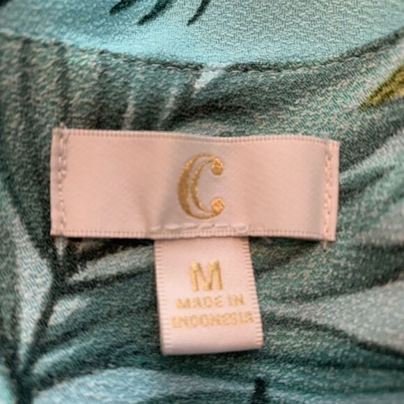 NWOT C. Wonder Blue Palm Frond Sundress Sz M - Picture 5 of 8